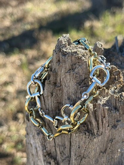 Gold Snaffle Bit Magnetic Bracelet