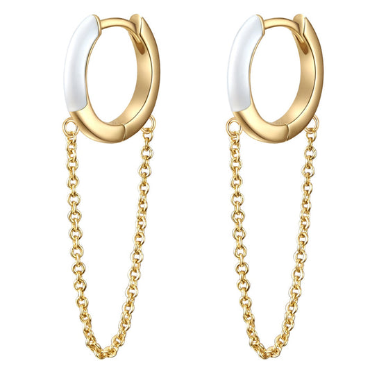 Goldene Creolen Emaille