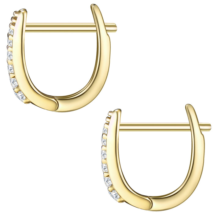 Goldene Creolen mit Zirkonia