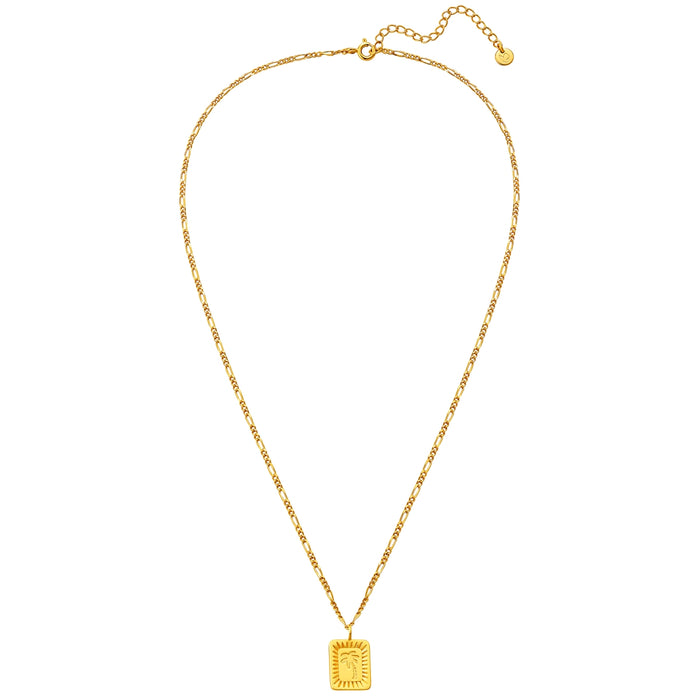 Goldene Figaro-Kette mit Palmen-Anhänger