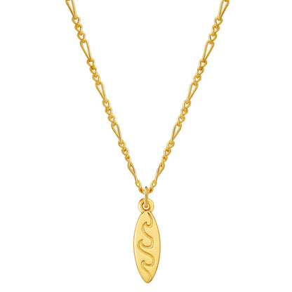 Goldene Figaro-Kette mit Surfbrett Anhänger