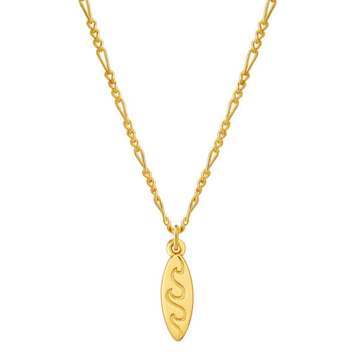 Goldene Figaro-Kette mit Surfbrett Anhänger