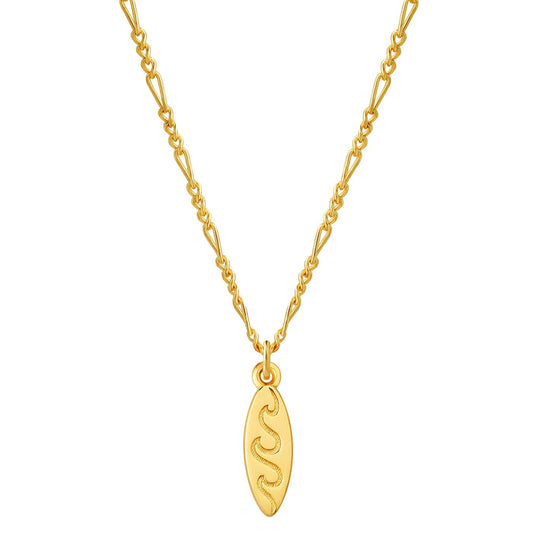 Goldene Figaro-Kette mit Surfbrett Anhänger