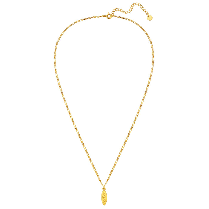 Goldene Figaro-Kette mit Surfbrett Anhänger