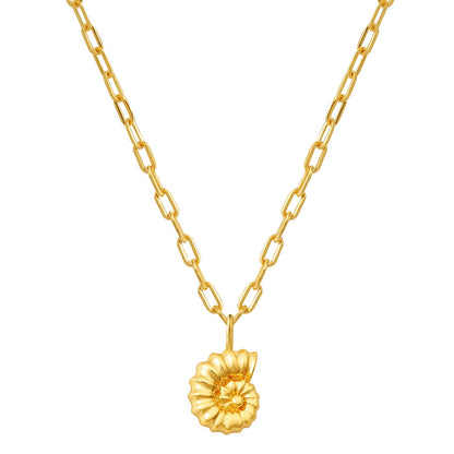 Goldene Gliederkette mit Anhänger Muschel