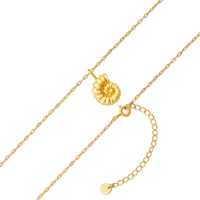 Goldene Gliederkette mit Anhänger Muschel