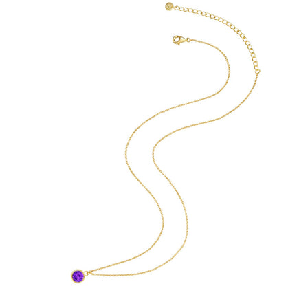 Goldene Halskette mit Amethyst