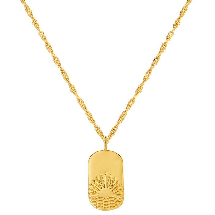 Goldene Kordel-Kette mit Anhänger Sonnenuntergang
