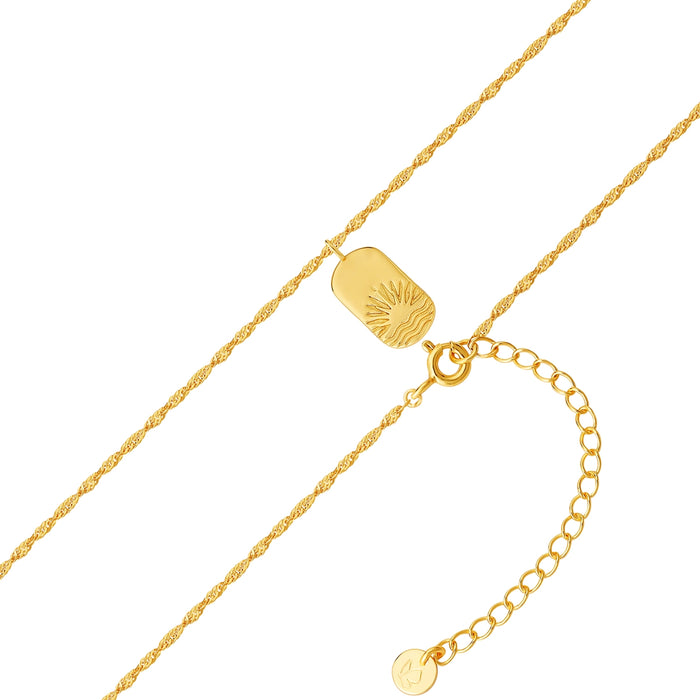 Goldene Kordel-Kette mit Anhänger Sonnenuntergang