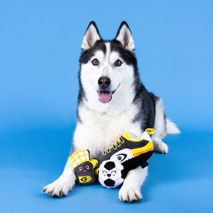 Petshop by Fringe Studio dog toys GOOOOOAL Soccer Time Sports Plush Squeaky Dog Toy Set - 3 Pc