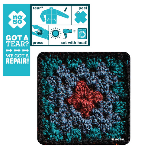 Granny Square - Red - Stick On NOSO Patch