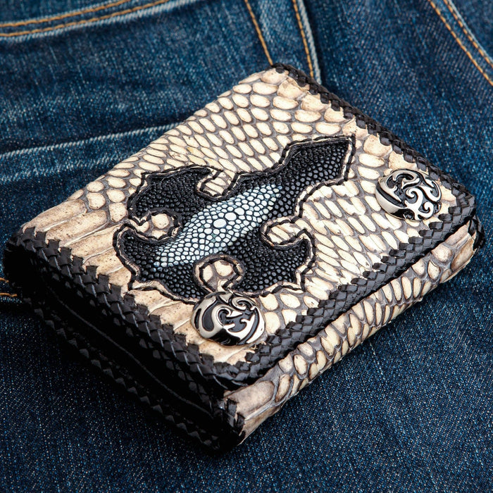 Cross Grey Snake Skin Leather Biker Wallet [3]