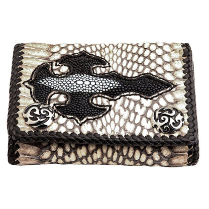 Cross Grey Snake Skin Leather Biker Wallet [4]