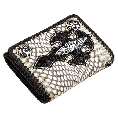 Cross Grey Snake Skin Leather Biker Wallet [6]