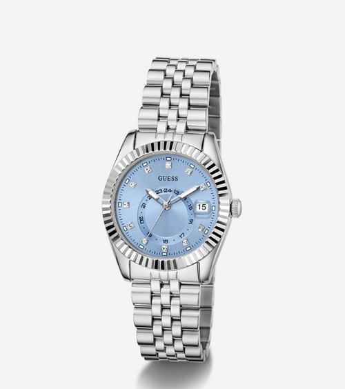 GUESS Ladies Silver Tone Multi-function - GW0936L1