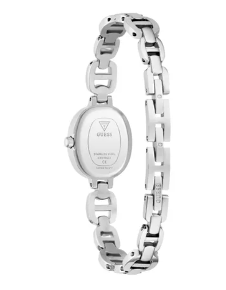 Guess Women's Silver Tone Pink Analog Watch - GW0982L1