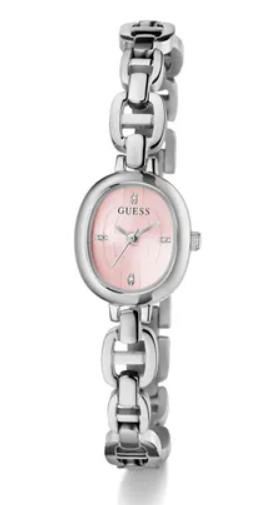 Guess Women's Silver Tone Pink Analog Watch - GW0982L1