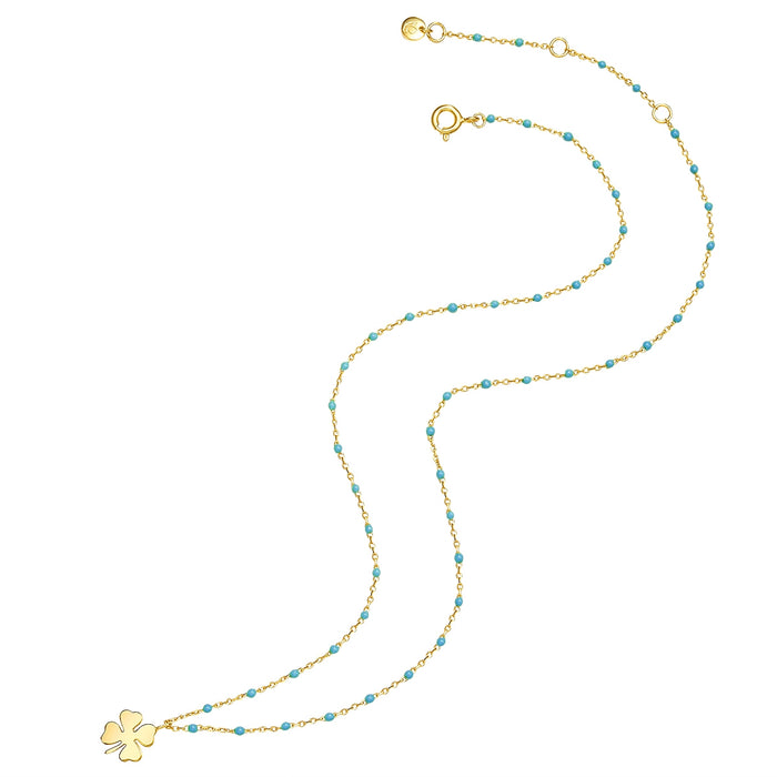 Hals Kette mit Kleeblatt