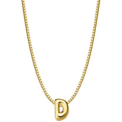 Halskette Bubble Letter D gold