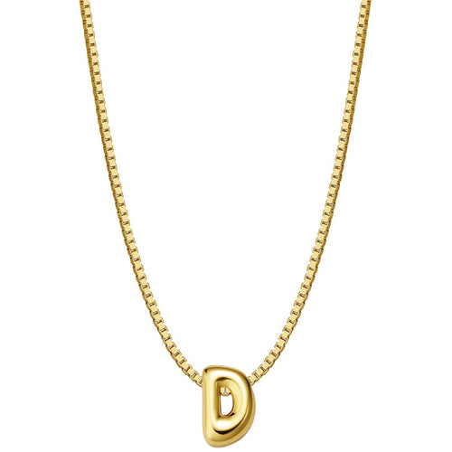 Halskette Bubble Letter D gold