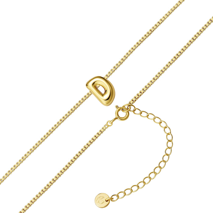 Halskette Bubble Letter D gold