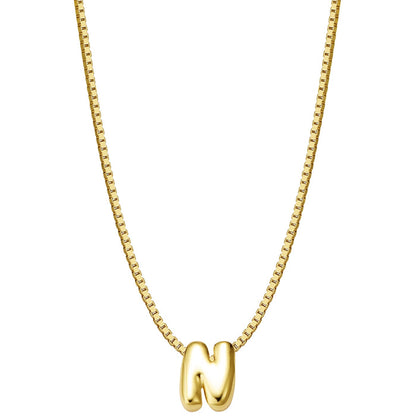 Halskette Bubble Letter N gold