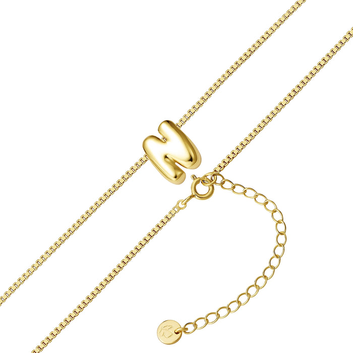 Halskette Bubble Letter N gold