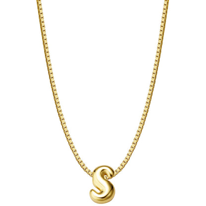 Halskette Bubble Letter S gold