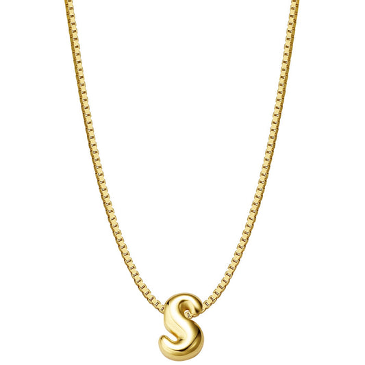 Halskette Bubble Letter S gold
