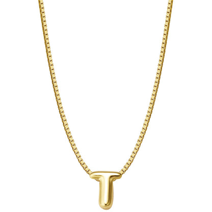 Halskette Bubble Letter T gold
