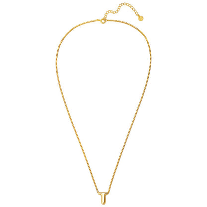 Halskette Bubble Letter T gold