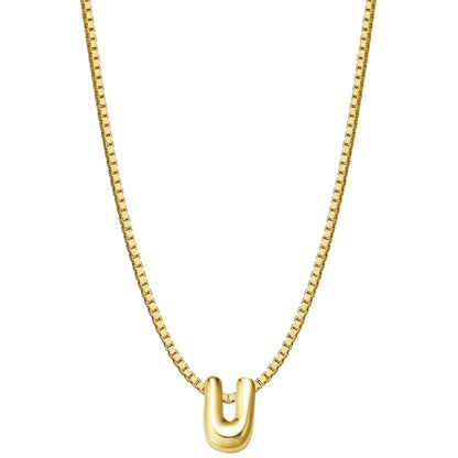 Halskette Bubble Letter U gold