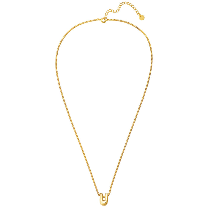 Halskette Bubble Letter U gold