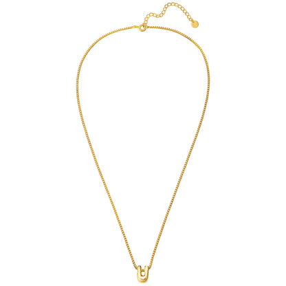 Halskette Bubble Letter U gold