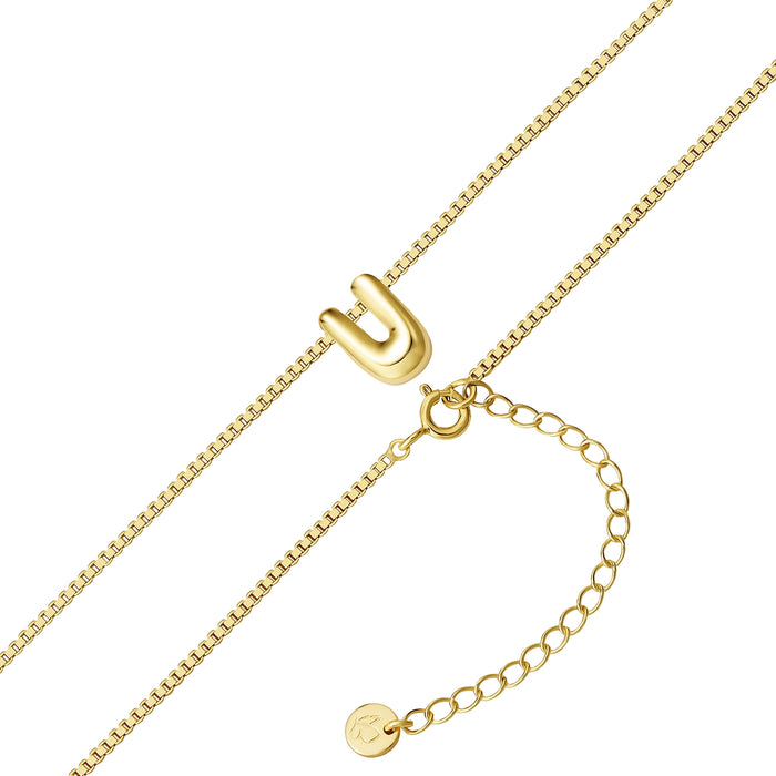 Halskette Bubble Letter U gold