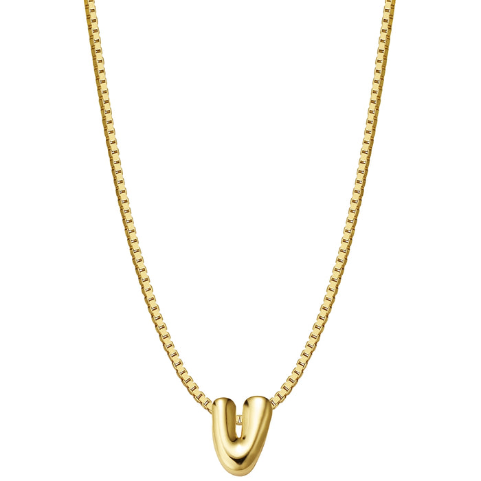 Halskette Bubble Letter V gold