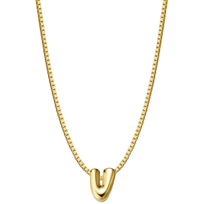 Halskette Bubble Letter V gold