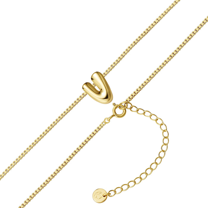 Halskette Bubble Letter V gold