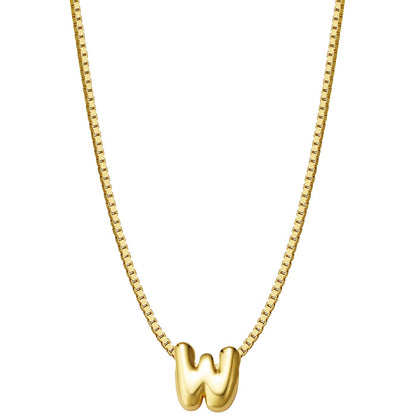 Halskette Bubble Letter W gold