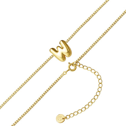 Halskette Bubble Letter W gold