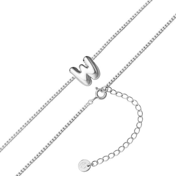 Halskette Bubble Letter W silber