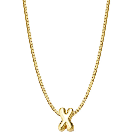 Halskette Bubble Letter X gold