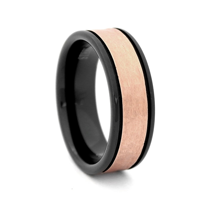 Hammered Copper 8mm Men's Wedding Band Size 11