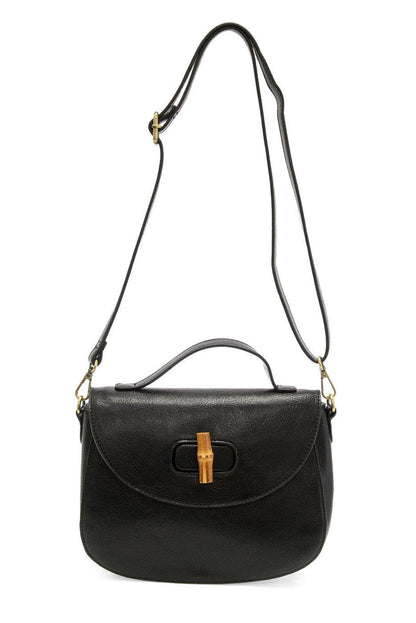 Hattie Bamboo Turnlock Top Handle Flap Crossbody