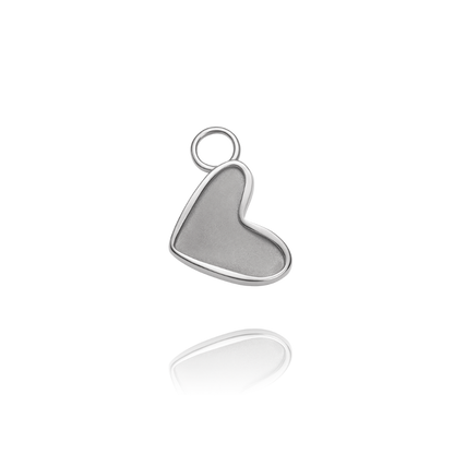 Engravable Heart Charm Silber