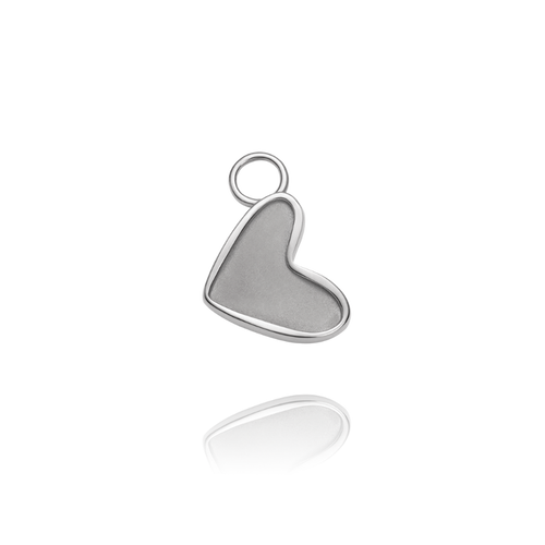 Engravable Heart Charm Silber
