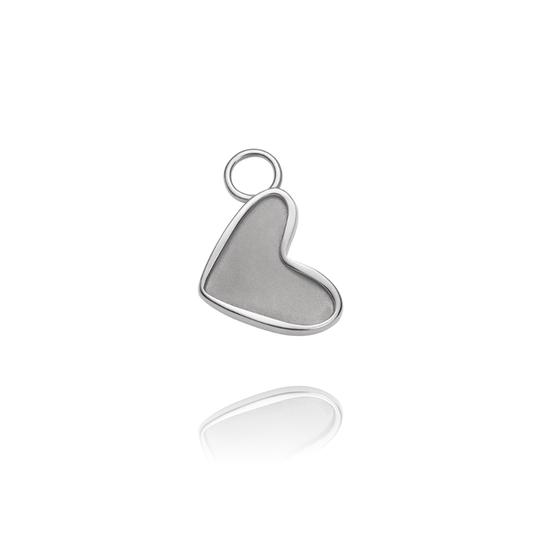Engravable Heart Charm Silber