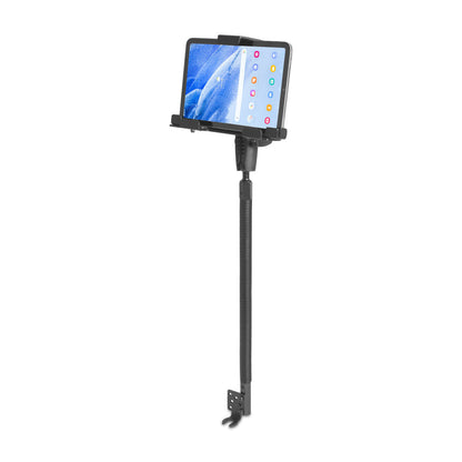 Tablet holder with a tablet on a white background