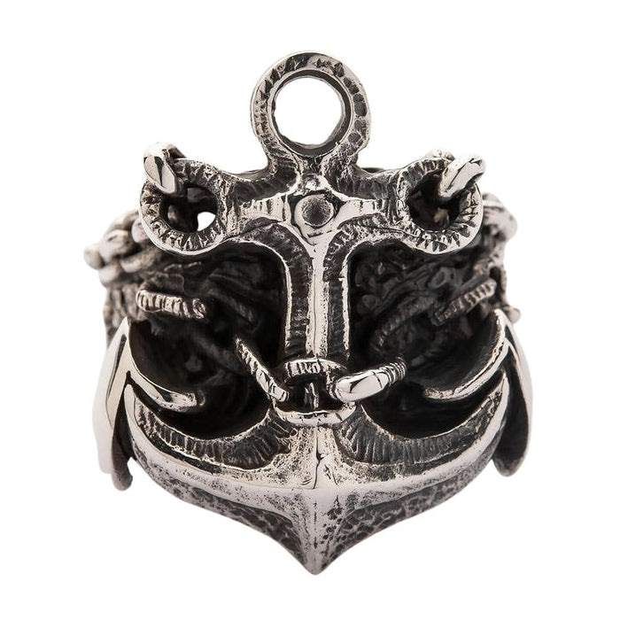 Front view of the 25-gram mariner's anchor ring in solid 925 silver.