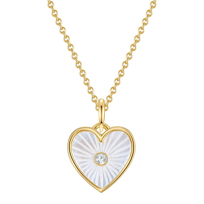 Herz Kette gold Perlmutt